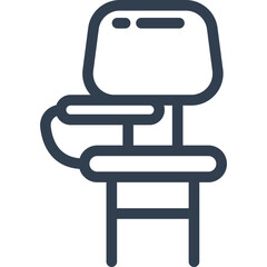 Modern classroom chair icon for education and learning concepts