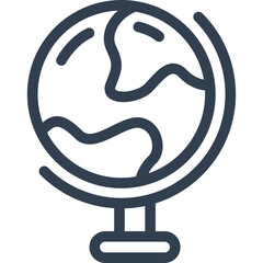 Modern globe icon symbolizing global business and international travel