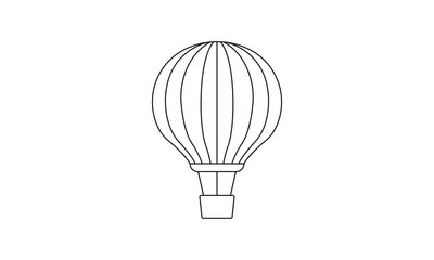 hot air balloon Line Icons vector illustration on transparent background. EPS 10