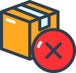 Delivery failure icon for shipping issues, vector design