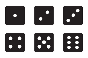 Dice Set vector icon. Game dice. Dice with six faces of cube isolated on white background. 