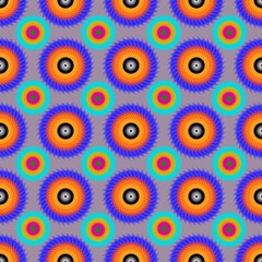 Fototapeta premium Psychedelic Mandala Circle Seamless Pattern