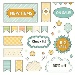 Hand-Drawn Retail & Discount Icons, Whimsical Marketing & Sale Elements, Pastel Business Promotion Stickers