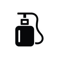 Obraz premium Black silhouette of a dispenser bottle with a hose