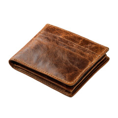 Brown leather wallet with a brown leather strap