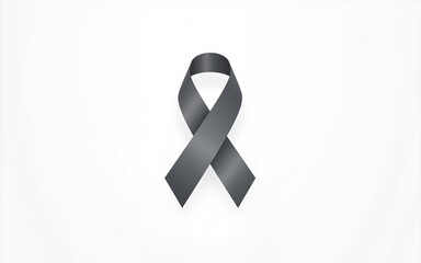Vector graphic of Brain Cancer Awareness Month is observed every year in May to raise awareness about brain tumors. Gray ribbons with Realistic ribbon. Banner poster, flyer and background design.