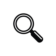 Simple black and white magnifying glass icon