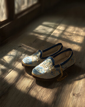 전통 자수 슬리퍼