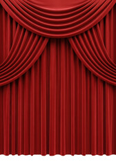 Elegant red theatre curtain background draped in luxurious velvet fabric for stage design transparent background