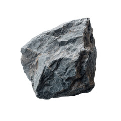 Large rock with a rough surface sits on a white background