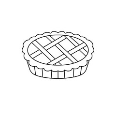 A pie with a lattice crust