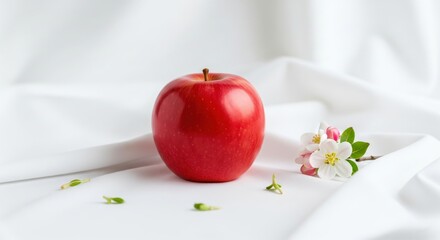 Apple on White Cloth