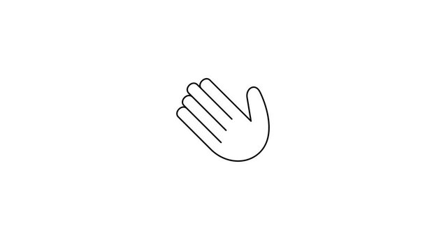 vector illustration of a human hand holding a fork and knife