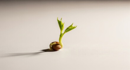 Lentil Sprout on Plain Surface