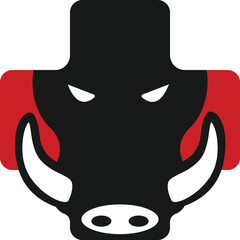 warthog cross medical logo vector