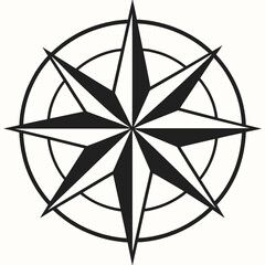 black and white compass