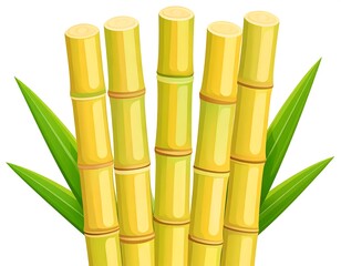 Obraz premium Sugarcane stalks and leaves