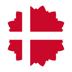 Flag of Denmark in Different Shapes | Flat Design Icon Collection