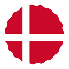 Flag of Denmark in Different Shapes | Flat Design Icon Collection