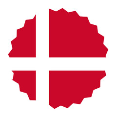Flag of Denmark in Different Shapes | Flat Design Icon Collection