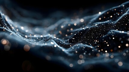 Blue technology background with network connections and digital data connection, web banner design for tech online site or social media promotion of product service on the dark blue background