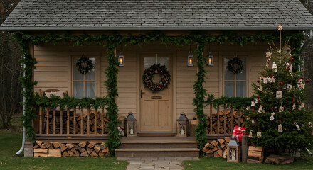 Family Gathered Around a Cozy Fireplace, Exchanging Gifts and Celebrating Christmas Together
