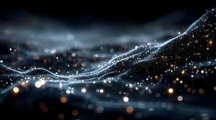 Blue technology background with network connections and digital data connection, web banner design for tech online site or social media promotion of product service on the dark blue background