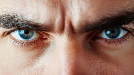 Obraz premium Angry young man with intense eyes in studio setting