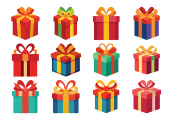 Colorful Gift Box Collection for Holiday Celebrations and Special Occasions