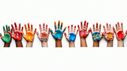 Colorful Painted Hands &ndash; Creative Artistic Expression with Vibrant Paint Splash