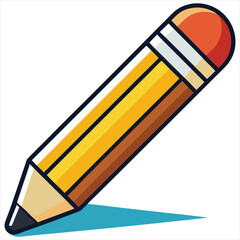Pencil icon flat design vector isolated, Pencil Icon Flat Design. Pen Flat Line Icon with Editable Stroke. Checklist, Clipboard and Pencil Icon Flat Design on White Background. Pencil vector.