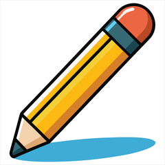 Pencil icon flat design vector isolated, Pencil Icon Flat Design. Pen Flat Line Icon with Editable Stroke. Checklist, Clipboard and Pencil Icon Flat Design on White Background. Pencil vector.