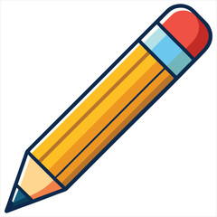 Pencil icon flat design vector isolated, Pencil Icon Flat Design. Pen Flat Line Icon with Editable Stroke. Checklist, Clipboard and Pencil Icon Flat Design on White Background. Pencil vector.