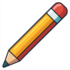 Pencil icon flat design vector isolated, Pencil Icon Flat Design. Pen Flat Line Icon with Editable Stroke. Checklist, Clipboard and Pencil Icon Flat Design on White Background. Pencil vector.