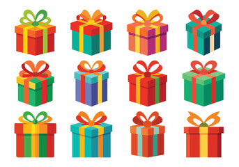 Colorful Gift Box Collection for Celebrations Holidays and Special Occasions
