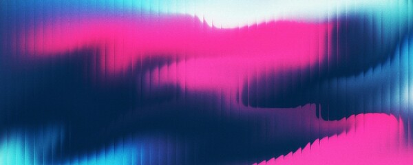 Abstract background of sparkling color waves with stripes effect in the dark. Wave-striped glass refraction.