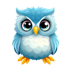 Fototapeta premium Cute cartoon owl illustration on white background