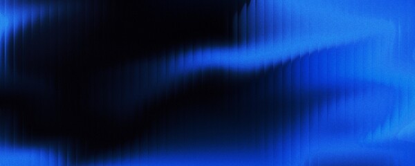 Abstract background of shiny blue water waves with dark stripes effect. Wave-striped glass refraction.