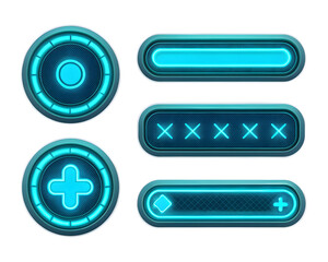 Futuristic interface elements featuring buttons bars and interactive components design set