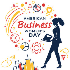 AMERICAN BUSINESS WOMEN'S DAY vector illustration