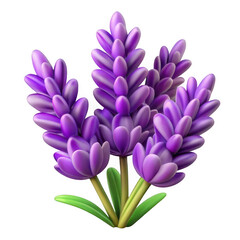 Fototapeta premium 3d lavender sprigs isolated on transparent background