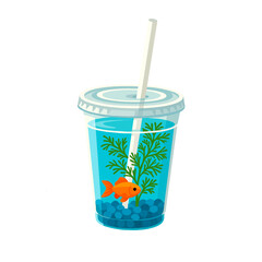 Goldfish in a Plastic Cup Aquarium
