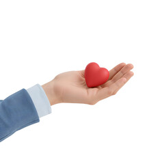 Obraz premium A Gentle Offering A Hand Presents a Symbol of Love Against a Void isolated transparent background