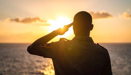Sunset Saluting Soldier, Ocean View