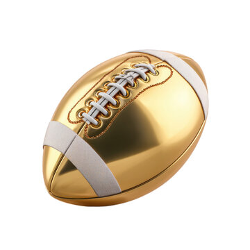 Gold football with a white lace and a gold band