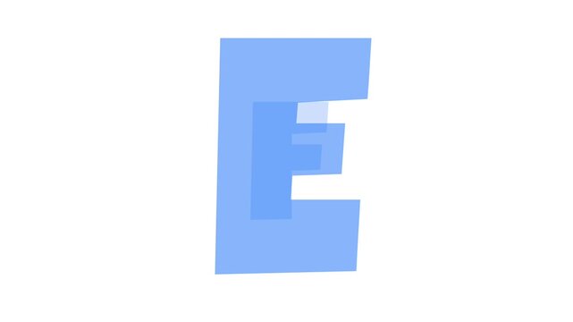 Animated video showing the alphabet from A to Z. Capital letters, children, learning.