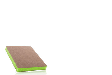 Sandpaper, macro, isolated on white background.