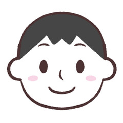 	笑顔の男性の顔イラスト