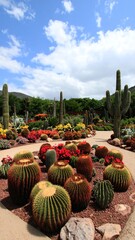Colorful desert garden path