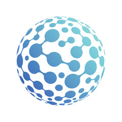 Abstract sphere network illustration global connection technology science digital data